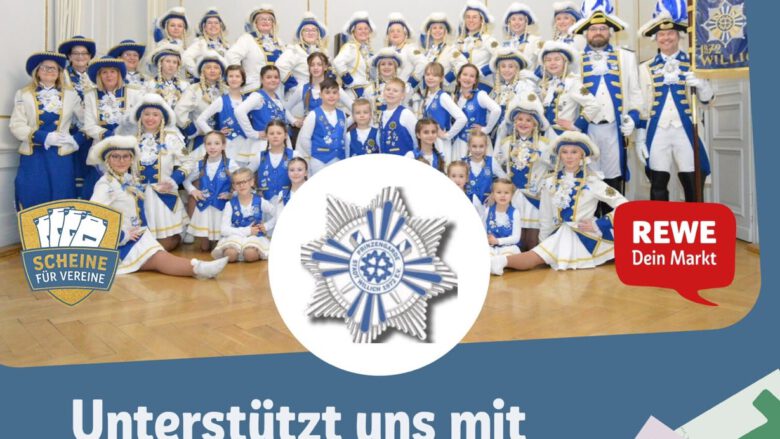 Prinzengarde Willich 1972 e.V. sammelt REWE Vereinsscheine 2026